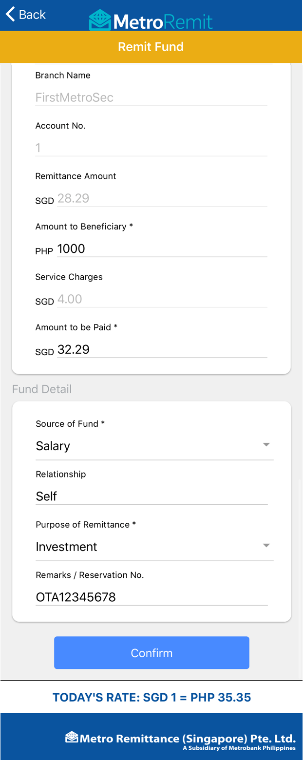 How To Fund My Account Through Metroremit Singapore Firstmetrosec Help Center